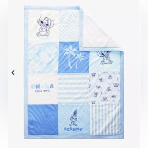 Disney Lilo & Stitch Angel & Stitch Blue Quilted Baby Blanket